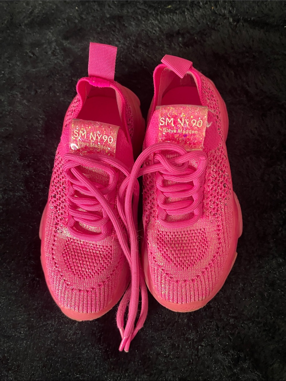 Steve Madden Kids Hot Pink Knit Sneakers